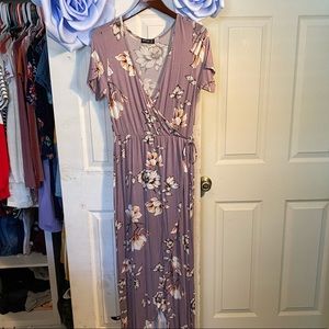 Maxi purle and flowers summer dress